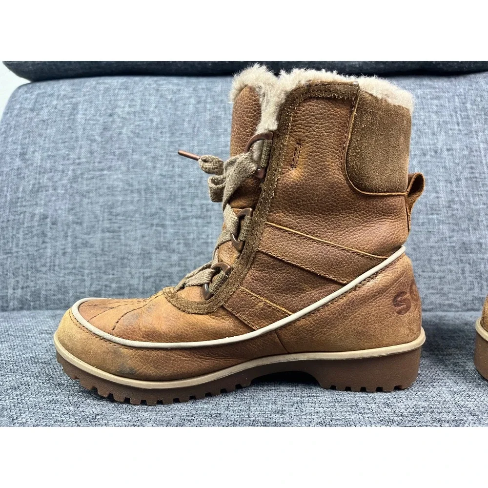 Sorel Tofino II Elk Brown Waterproof Winter Boots Faux Fur NL2182-237 Womens 6